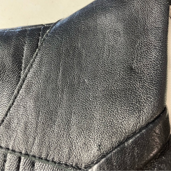 Poleci Lamb Leather Long Fitted Fully Lined Trench Coat Black Size S - Picture 11 of 13